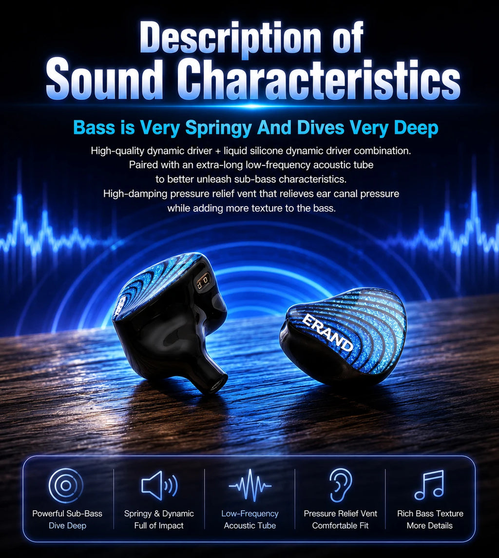 ERAND RESONANCE 5 | 2DD+2BA+1MP Hybrid Transducer IEMs
