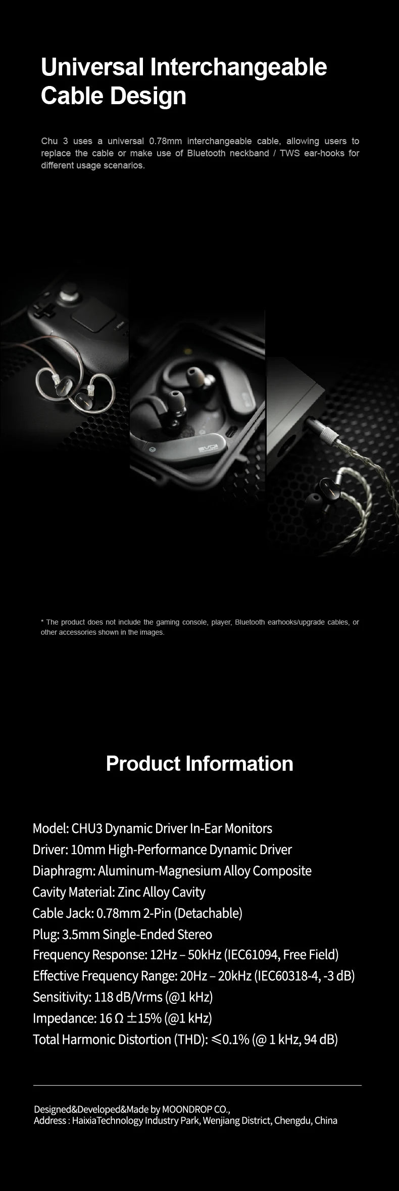 MOONDROP CHU III | Aluminum-magnesium Alloy Dome Composite Diaphragm Dynamic Driver