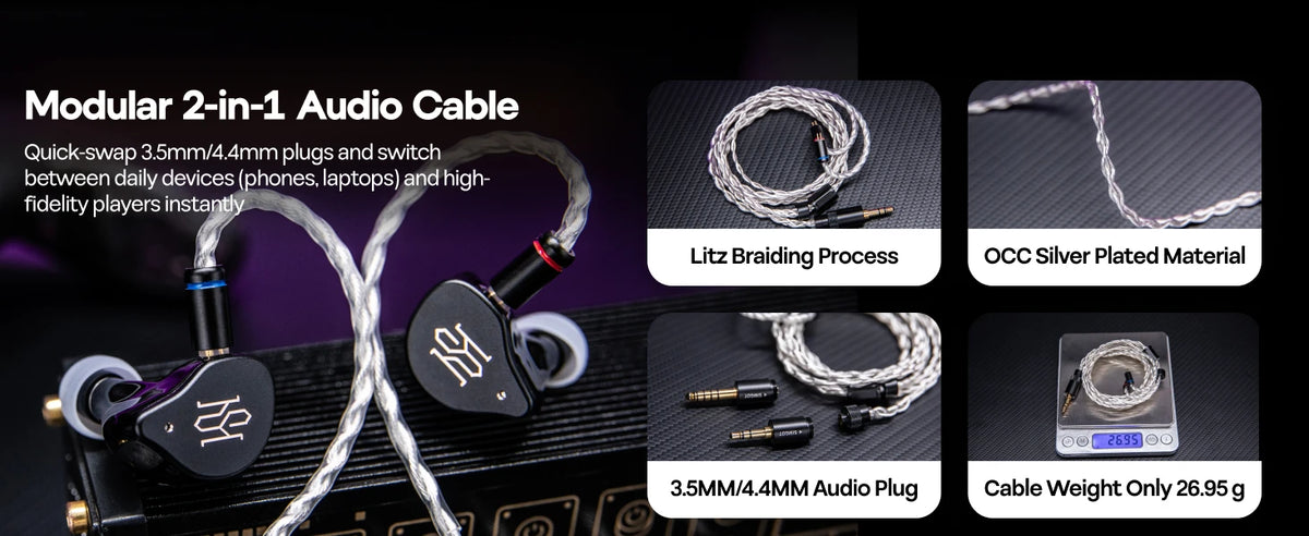 SIMGOT SuperMix 5 1BC+1DD+2BA+1MP in Ear Monitor Bone conduction HiFi Earphone with Detachable Silver-Plated OCC Litz Cable