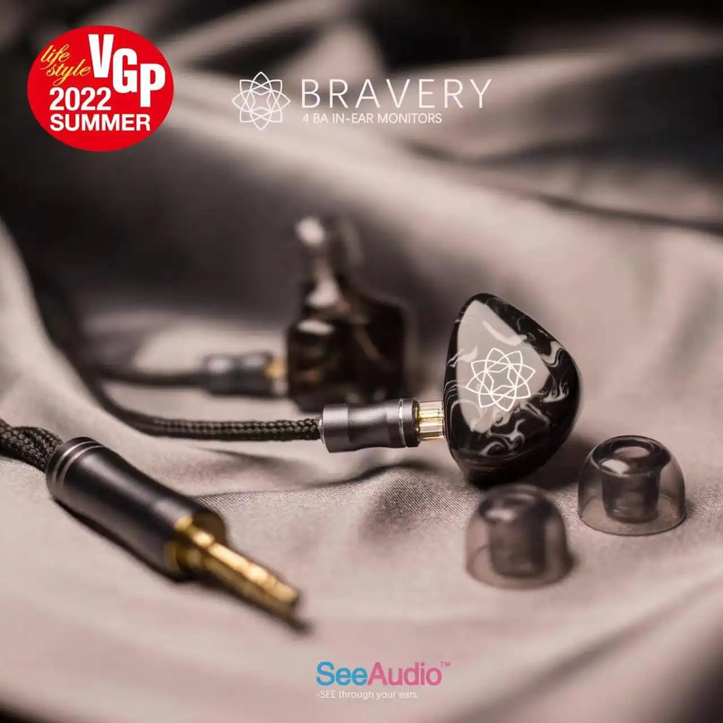 SeeAudio Bravery Black | 4 Balanced Armature Transducer Earphone