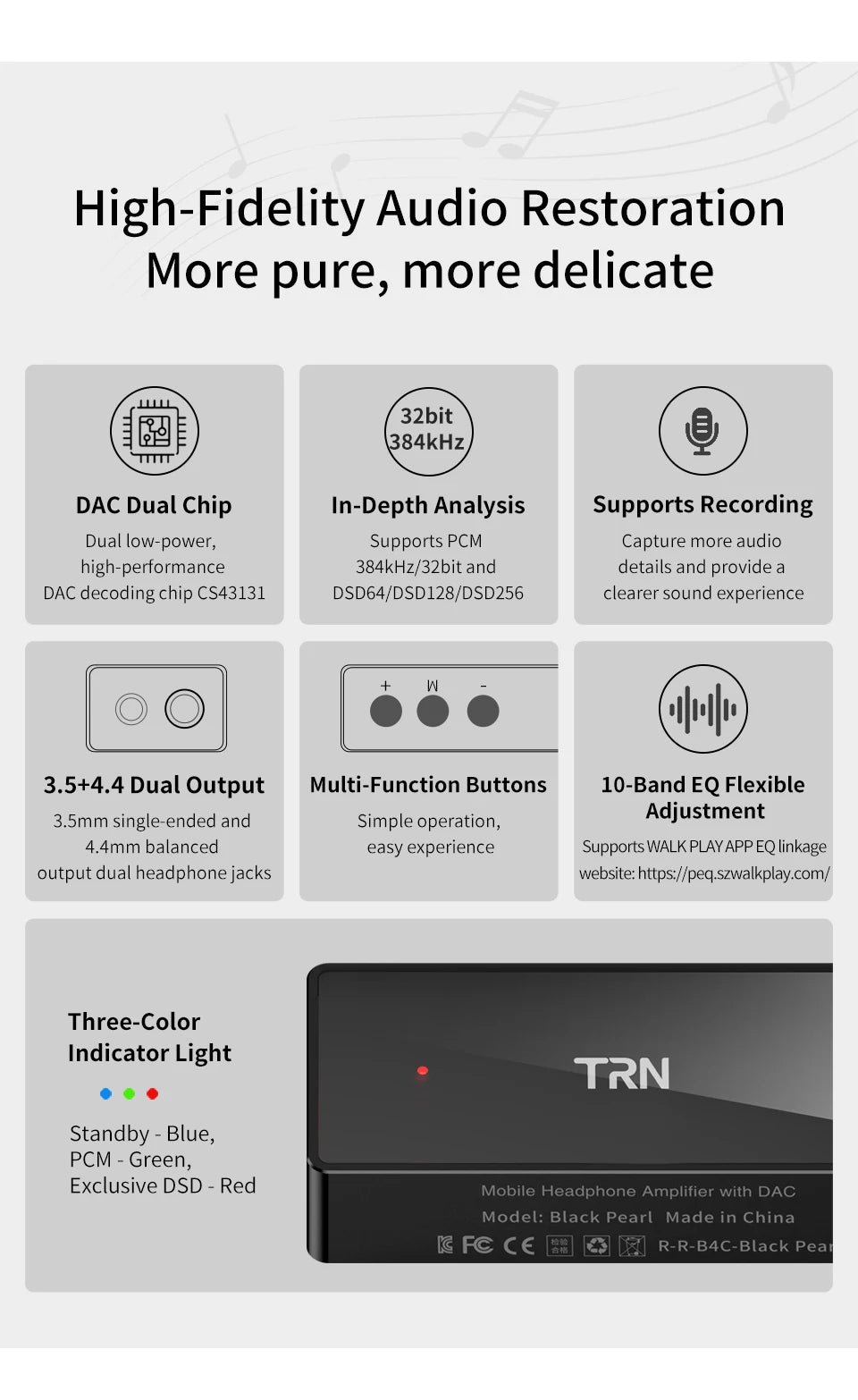 TRN Black Pearl DAC | DUAL-CS43131 Chipset