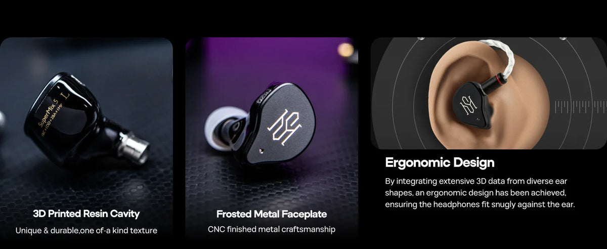 SIMGOT SuperMix 5 1BC+1DD+2BA+1MP in Ear Monitor Bone conduction HiFi Earphone with Detachable Silver-Plated OCC Litz Cable